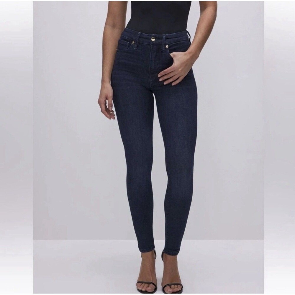 NWT $159 Good American ORGANIC Good Legs Skinny Mid-Rise  Blue Jeans SZ 0 / 25